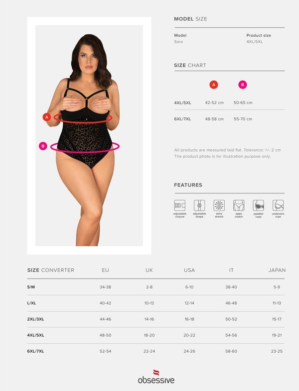 OBSESSIVE PLUS SIZE OUVERT BODY MIT OFFENEN CUPS
