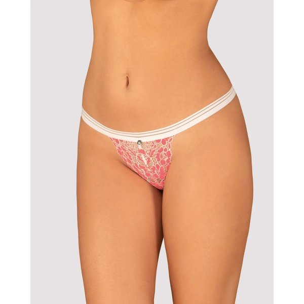 OBSESSIVE WEISS-ROSA STRING AUS SPITZE